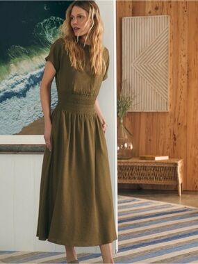 FAHERTY Coast to Coast Midi Dress Olive